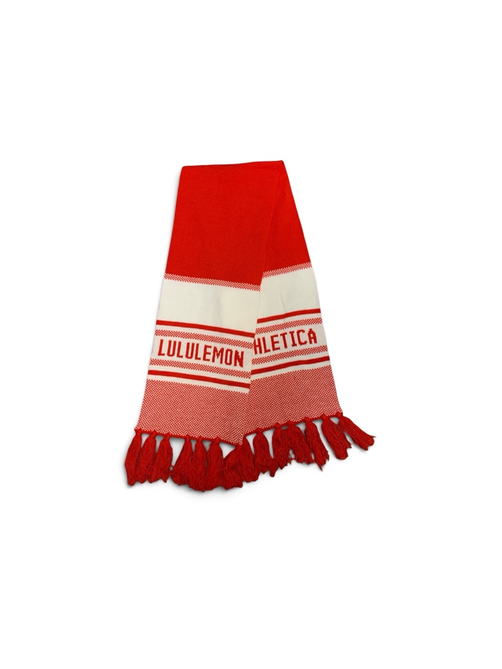 LULULEMON Red White Knit Scarf